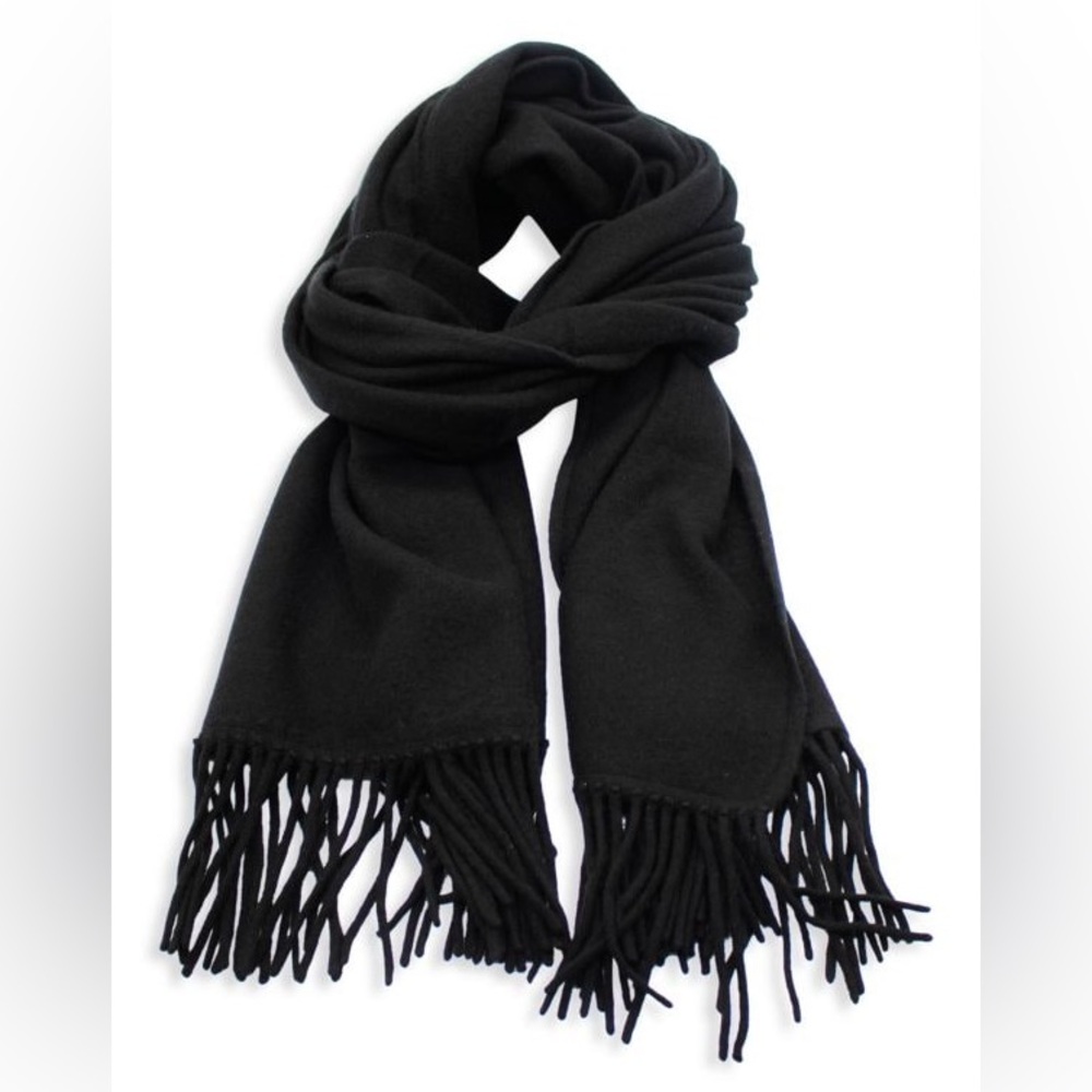 PORTOLANO Fringed Cashmere Scarf From Sarah Length 72” approximately Unisex. NWT - Picture 6 of 9